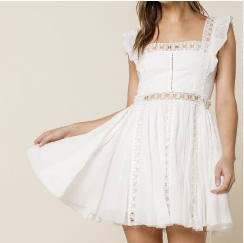 Free People White Verona Mini Dress